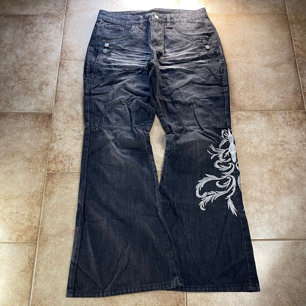 Japanese Archive Tribal Embroidery Jeans